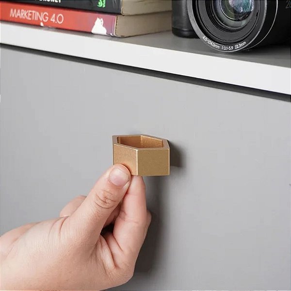 Puxador Alça Elemento P Dourado - Zen Design