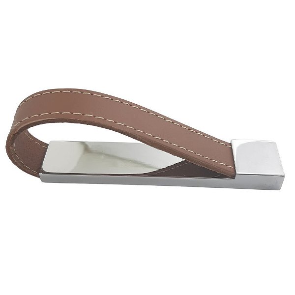 Puxador Couro Natural Marrom 2880 96mm Torralba