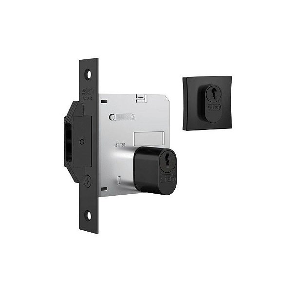 Fechadura 1006 Porta Bater/Correr Quadrado Black