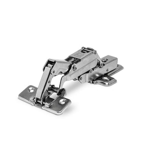 Dobradiça 165° Reta Calço Click 4 futos com Amortecedor - Metalnox