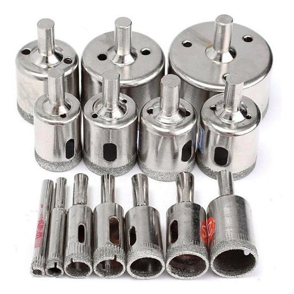 Jogo de Brocas Serra Copo Diamantada 10 Peças