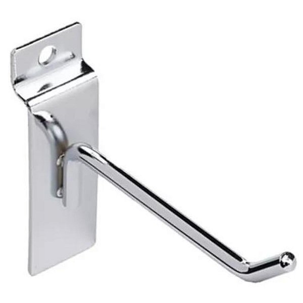 Gancho Expositor 10cm em Aço Cromado Para Painel Caneletado