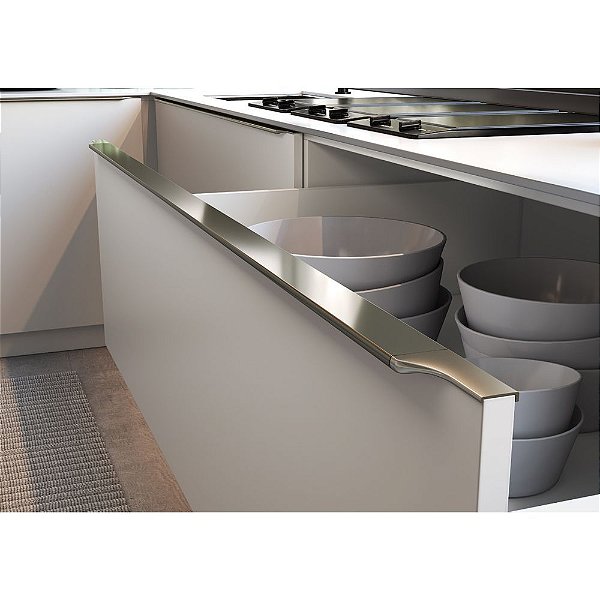 Puxador Inox Polido 6mt 15mm e 18mm RM-183 Facetato Onix Rometal