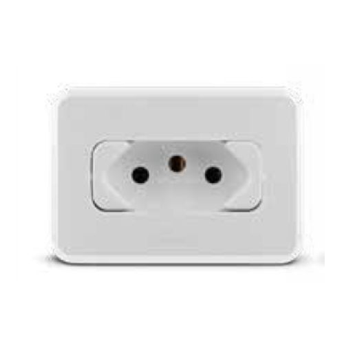 Tomada Simples Branco de Embutir de 2 Pinos + 1 Terra de 10a E 250v Led Line