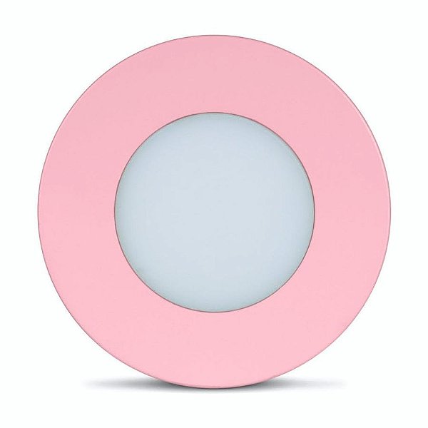Luminária Point Kids Circular 1,5w Bivolt Rosa 6000k Ledline