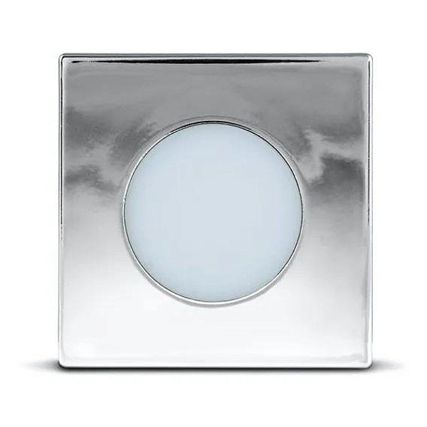 Luminária Point Quadrada 1,5W Bivolt 3000K Cromado Ledline