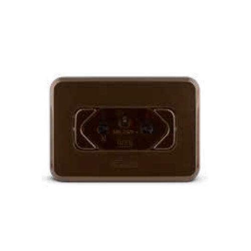 Tomada Simples Marrom de Embutir de 2 Pinos + 1 Terra de 10a E 250v Led Line