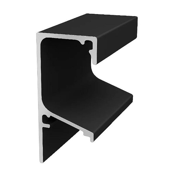 Puxador em Alumínio Preto 6mt para MDF 18mm RM-053 Rometal