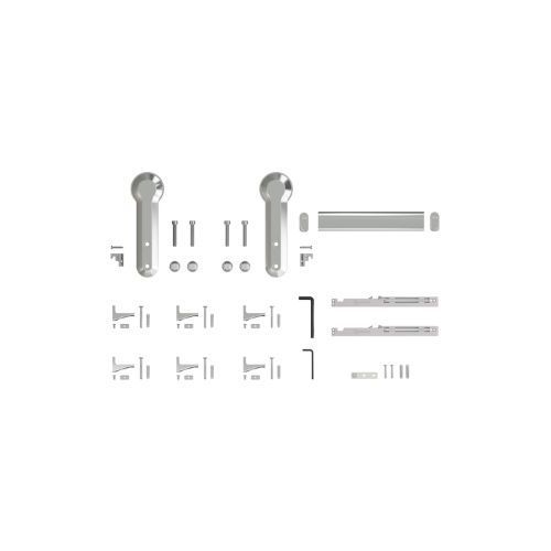 Sistema Rodizio Aparente EVO Portas Passagem 01 Porta 40 a 60 Kg 3m Cromo - Rometal