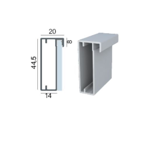 Perfil Montante Titânio Fosco Para Vidro Rm 059 Rometal