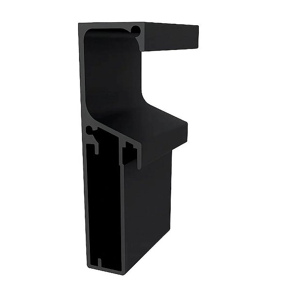Puxador Perfil RM-179 6 Metros Vidro de 4mm Preto Rometal