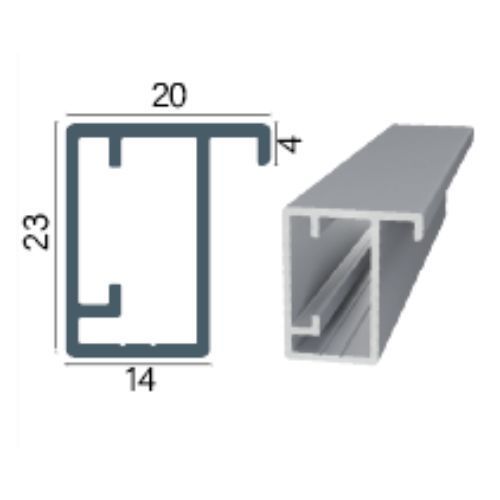 Perfil porta Cristaleira Celeste aba baixa RM-384 - Rometal
