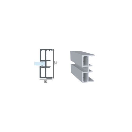 Perfil Lateral UNO RM-371 Anodizado Fosco Barra 6mt