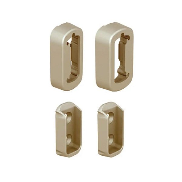 Suporte Lateral Tubo Cabideiro Vesto Champagne Claro (Par) Rometal