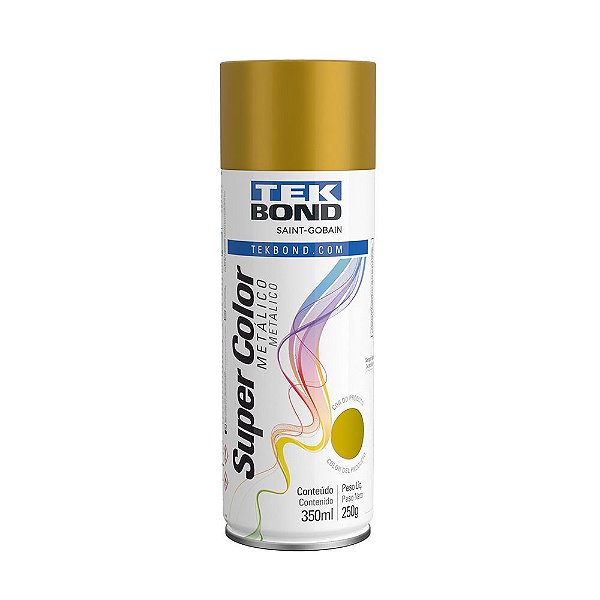 Tinta Spray ouro Metálico Uso Geral 250gr/350ml - Tekbond