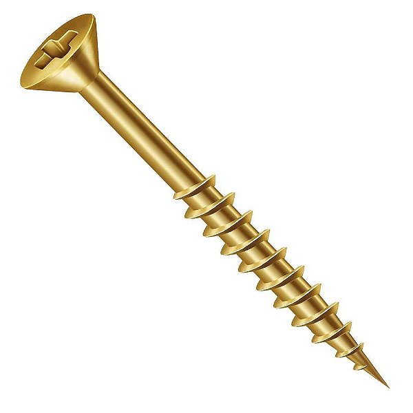 Parafuso Chipboard Cabeça Chata Philips 6x60mm Bicromatizado - 100 unid.