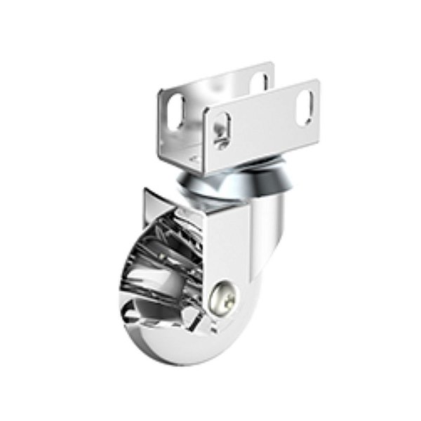 Rodízio Gel Transparente Sem Freio 50mm Perfil U 16mm Cromado Soprano