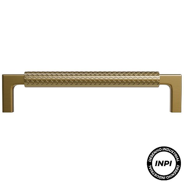 Puxador Zigrinato IL1780 128mm Bronze Escovado Italy Line