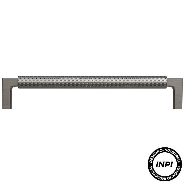 Puxador Zigrinato IL1780 160mm Grafite Escovado Italy Line