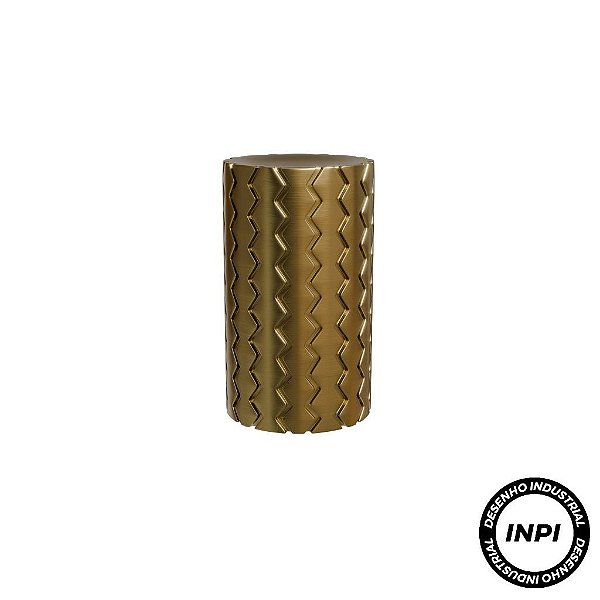 Puxador Zigrinato IL1780 18X30 Ponto Bronze Escovado Italy Line