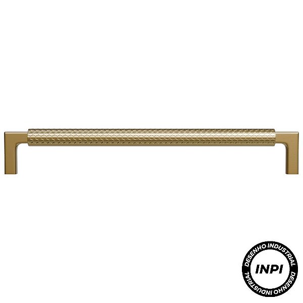 Puxador Zigrinato IL1780 192mm Bronze Escovado Italy Line