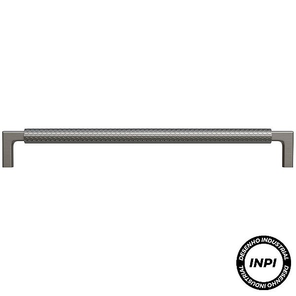 Puxador Zigrinato IL1780 224mm Grafite Escovado Italy Line