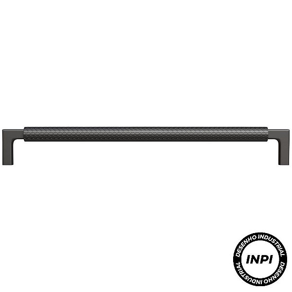 Puxador Zigrinato IL1780 224mm Preto Italy Line
