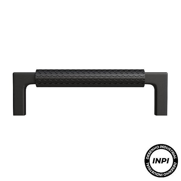 Puxador Zigrinato IL1780 96mm Preto Italy Line
