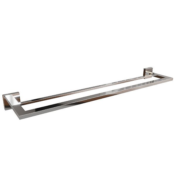Porta Toalha Dupla Eterna 600mm Inox Polido Italy Line