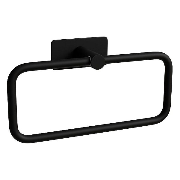 Porta Toalha Argola Delia Aço Inox Black Italy Line