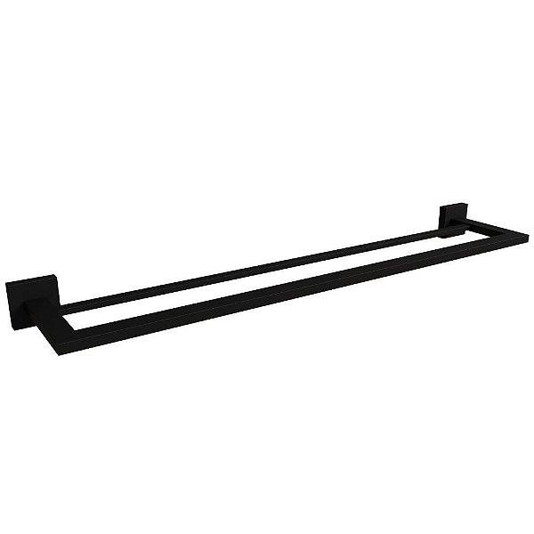 Porta Toalha Duplo Eterna 600mm Inox Black Italy Line