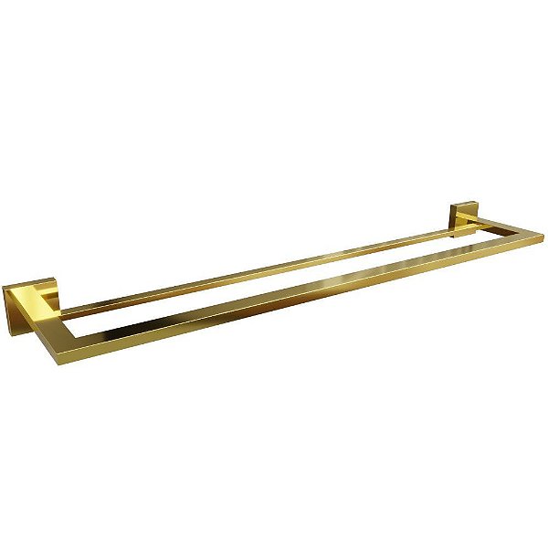 Porta Toalha Dupla Eterna 600mm Gold Italy Line