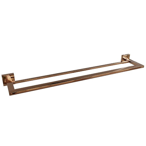 Porta Toalha Dupla Eterna 600mm Red Gold Italy Line