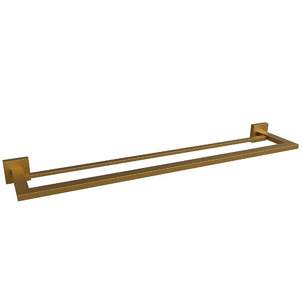 Porta Toalha Dupla Eterna 600mm Gold Matte Italy Line