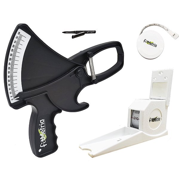 Kit de Avaliação Física Nutrição adipômetro clínco e Estadiômetro - Fitmetria