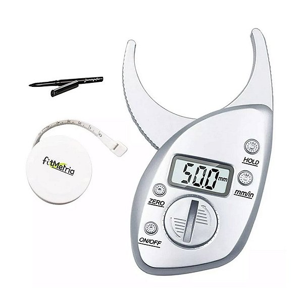 2x Adipômetro Digital Medidor de Gordura para Avaliação Física - Fitmetria