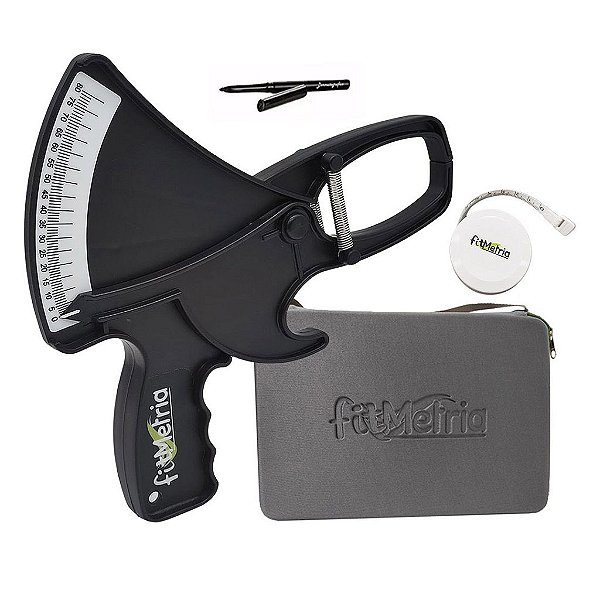 10x Kit de Avaliação Física Nutrição Adipômetro Clínico com Estojo para Transporte - Fitmetria