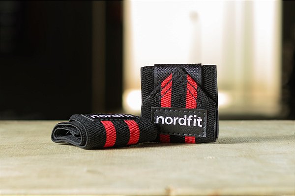 Munhequeira NordFit - Preto C/ Vermelho