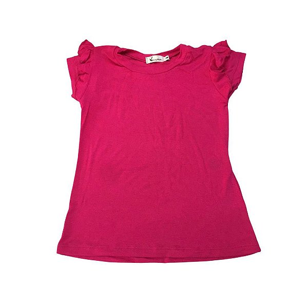 Camiseta Lisa Babado Pink