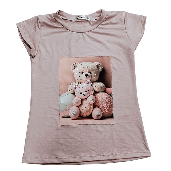 Camiseta Rose Urso Rosa