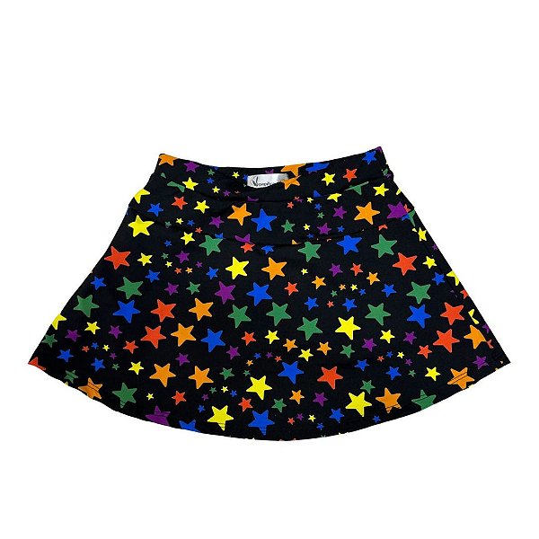 Shorts Saia Preto Estrelas