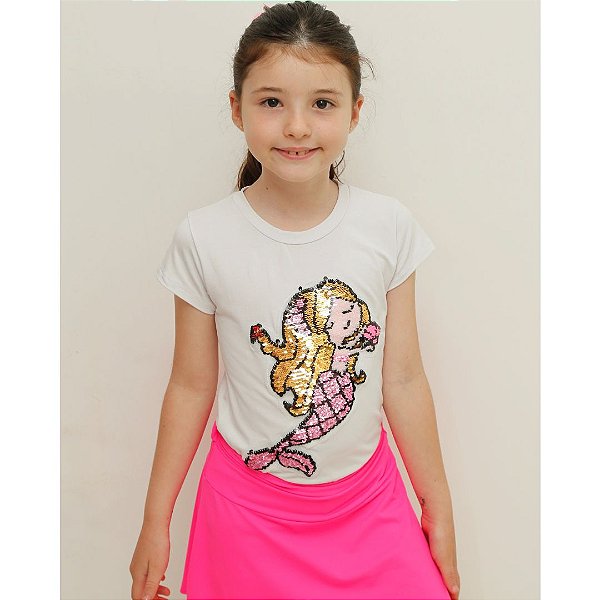 Camiseta  Sereia Rosa