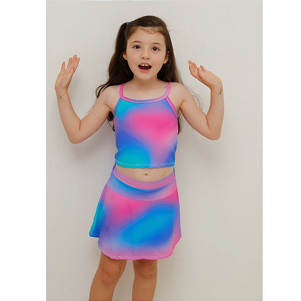 Conjunto Cropped Azul Tie dye