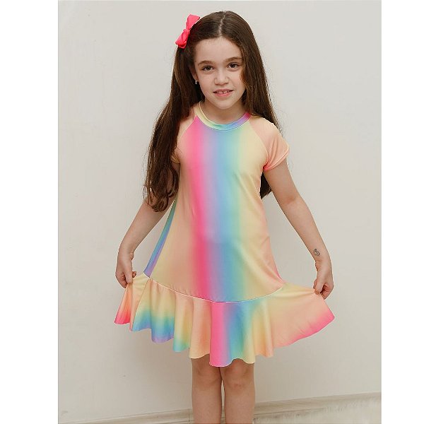 Vestido Geladinho Arco Iris Neon New