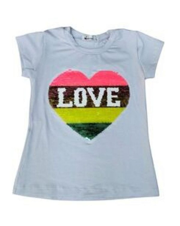 Camiseta Branca  Love Neon