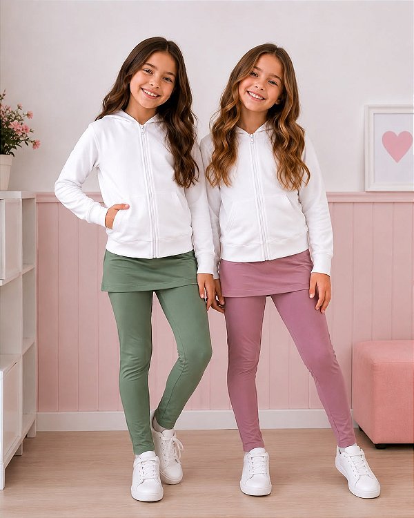Legging Com Saia Rose Gold