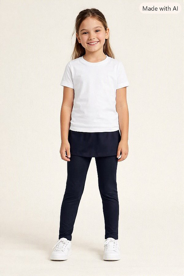 Legging Com Saia Reta Marinho Noite