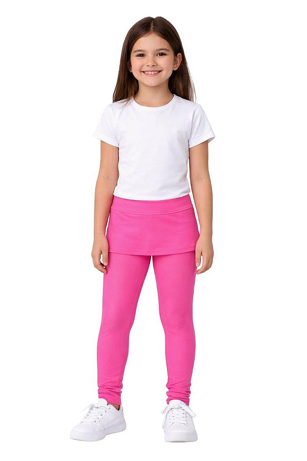 Legging Com Saia Reta Bubble Gum