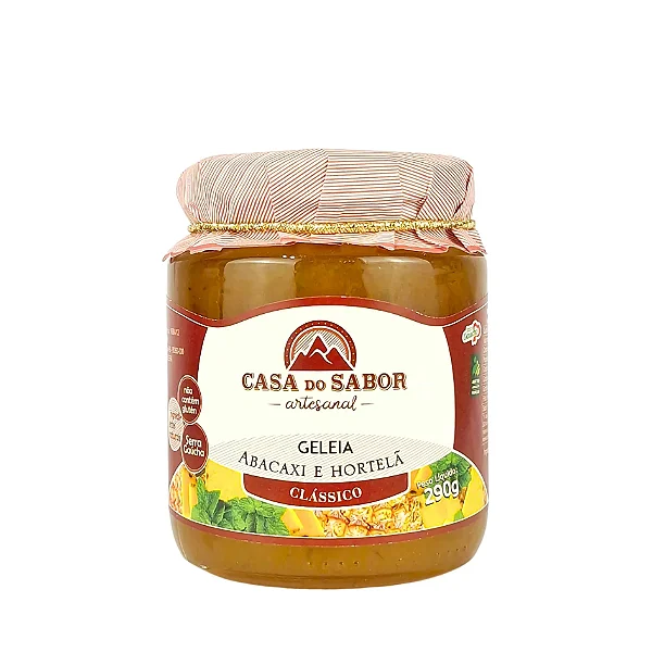 Geleia de Abacaxi com Hortelã, 290g - Casa do Sabor