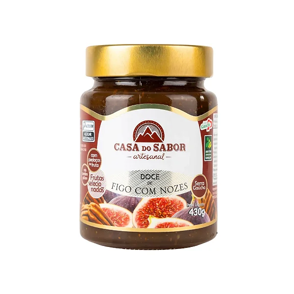 Geleia de Figo com Nozes, 430g - Casa do Sabor